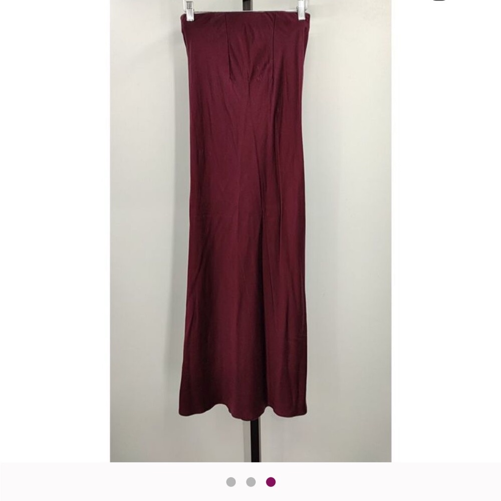Quince Silk Burgundy Maxi Skirt